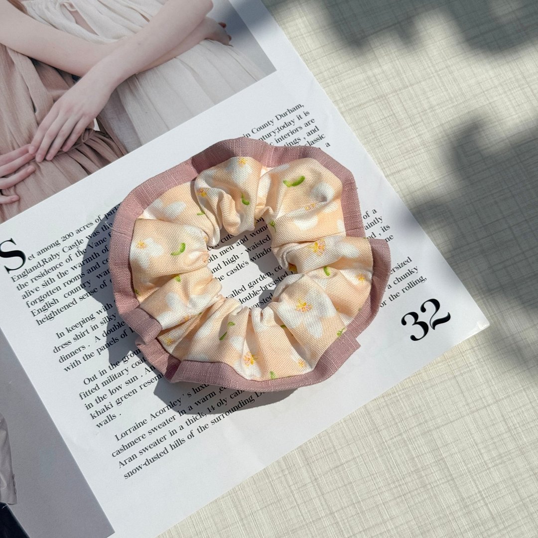 【巧妙艺手】原创印花 蝴蝶兰 (优雅粉色/粉) - 发圈 大 - 发饰 - 棉 粉红色