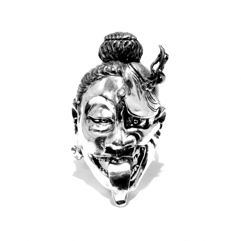 GRYPHON 的阴阳面具 - 戒指 - 纯银 银色