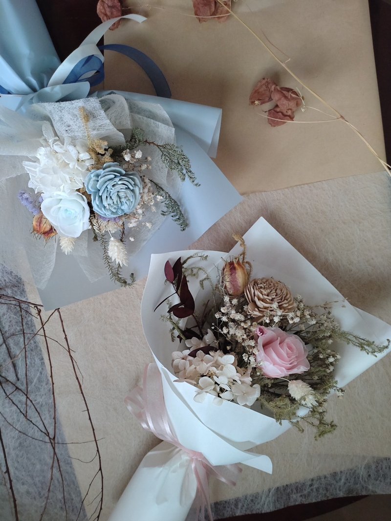 【柔光花语 花束】永生干燥花礼  情人节 花礼 花束 毕业季 - 干燥花/捧花 - 植物．花 多色