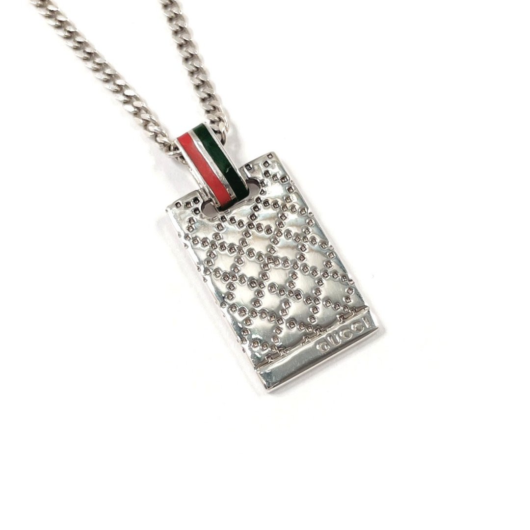 【日本直送．二手美品】Gucci GUCCI 项链 双G缇花 经典织带 圆牌 logo 银 925 银饰 珠宝 抛光翻新 - 项链 - 纯银 银色