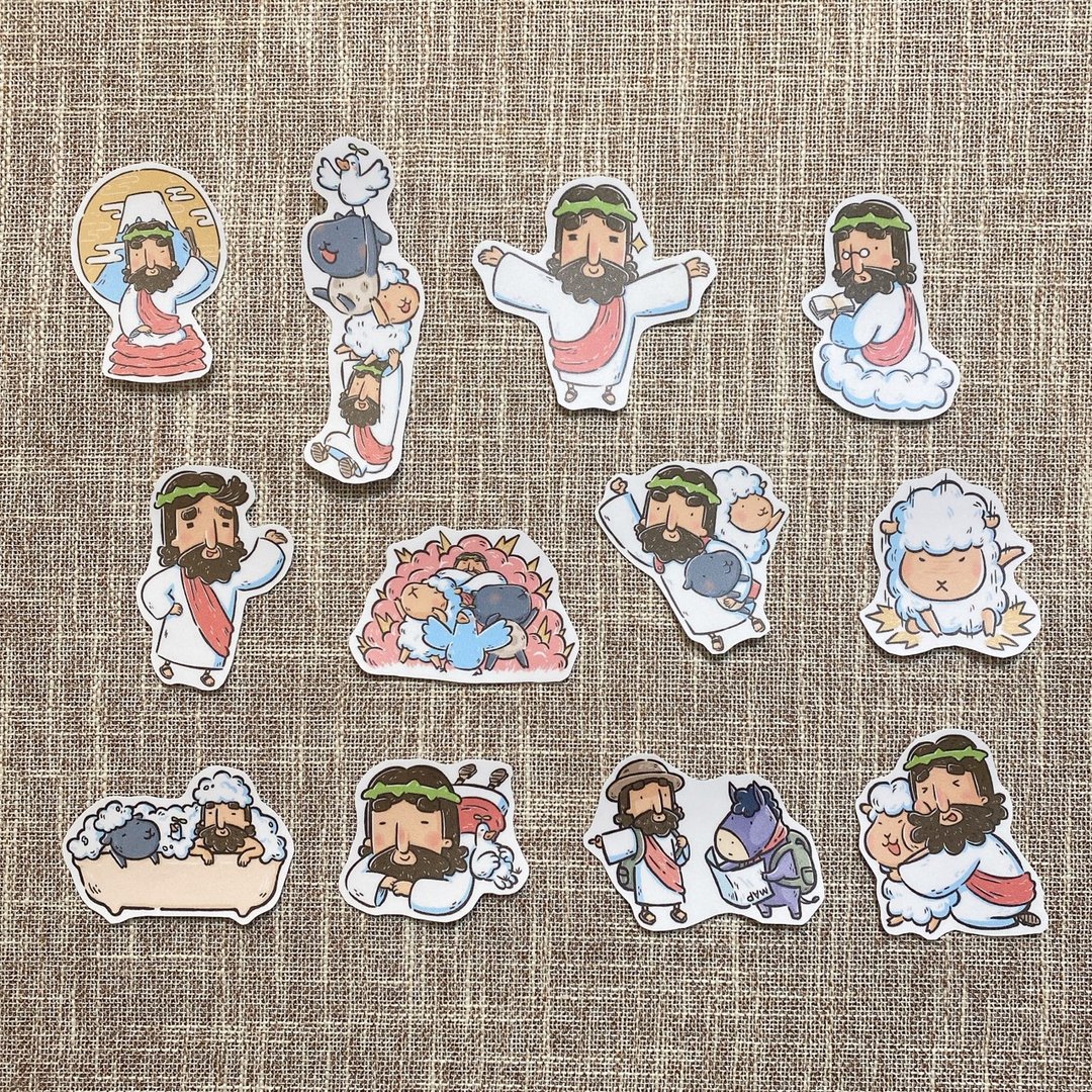防水贴纸/行李箱贴/安全帽贴/笔电贴 -各种稣哥(12入) - 贴纸 - 塑料 