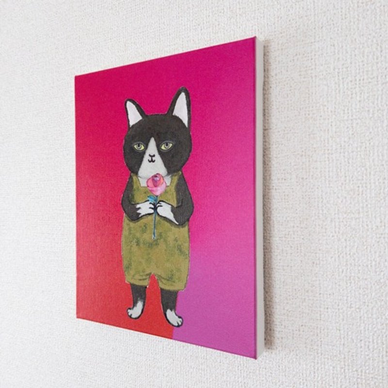 帆布板【玫瑰与猫】 - 海报/装饰画/版画 - 棉．麻 