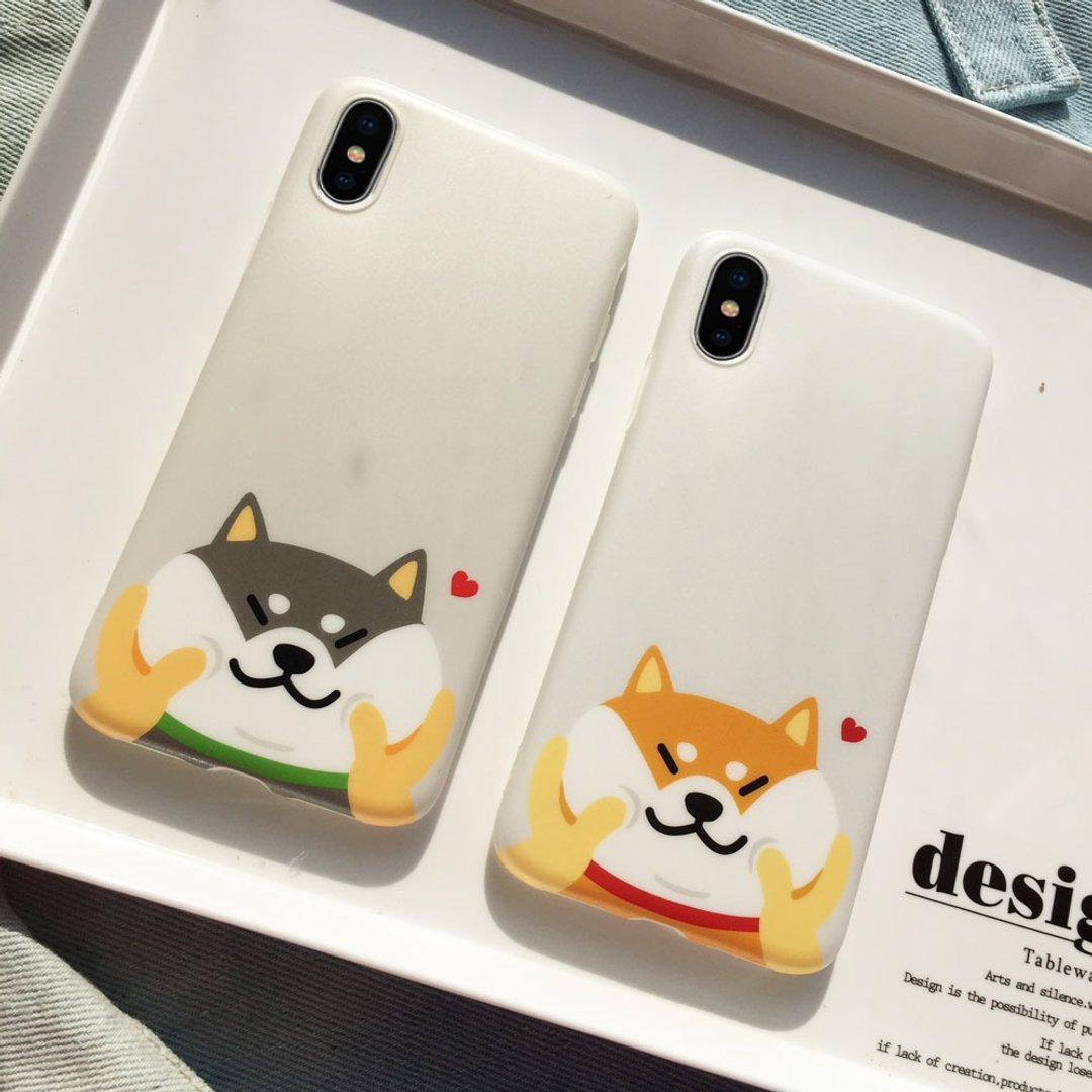 百色町柴犬狗狗捏脸iphone6/7/8plus苹果X手机壳 - 手机壳/手机套 - 塑料 