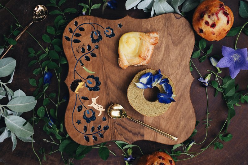 Bedtime Story Teak Plate - 盘子/餐盘/盘架 - 木头 咖啡色