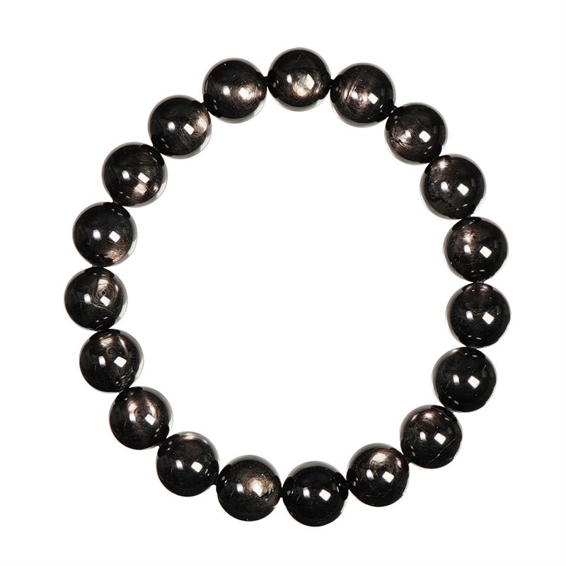 【正佳珠宝】金运石 猫眼黑银线 9.8-10.3mm 金运石手珠 - 手链/手环 - 半宝石 多色