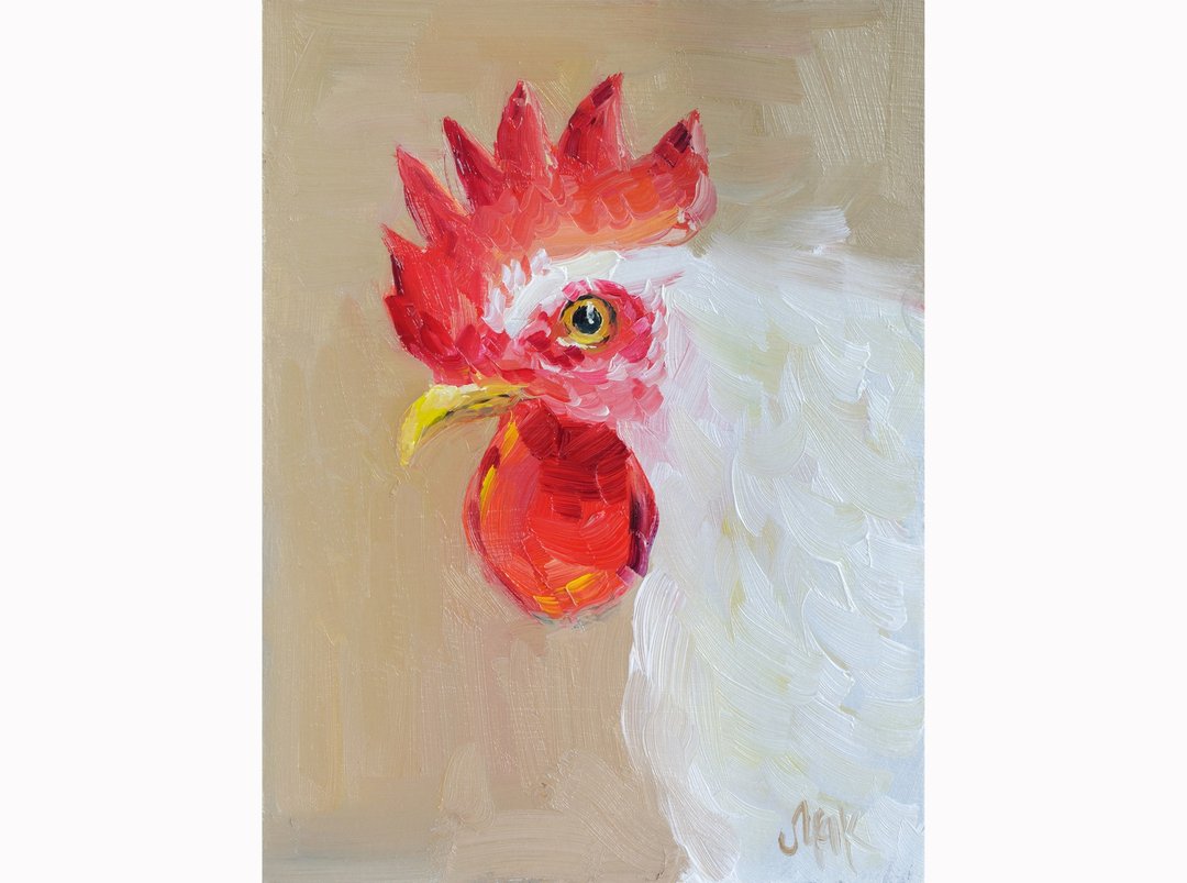 大公鸡油画雀原创墙艺术 Chiken 艺术品公鸡厨房艺术 - 墙贴/壁贴 - 其他材质 咖啡色