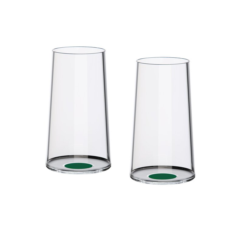 SplitGlass 水晶玻璃酒杯 - 2 件套装 (绿色) - 酒杯/酒器 - 玻璃 透明