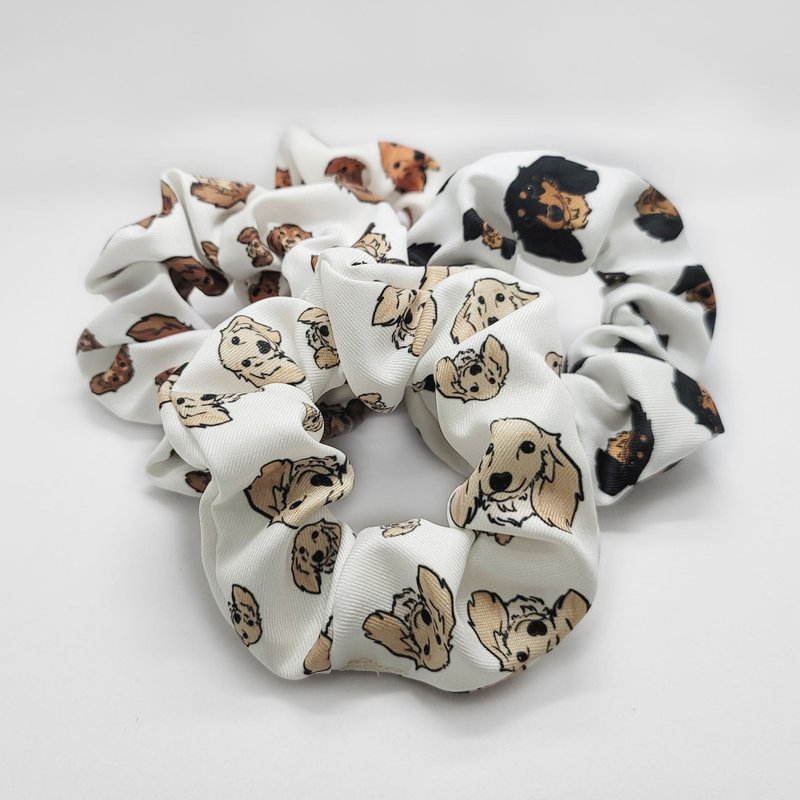 长毛腊肠 4毛色 宠物图样发圈 多宠物图样 大肠圈 发饰 发束 - 外出包 - 聚酯纤维 多色