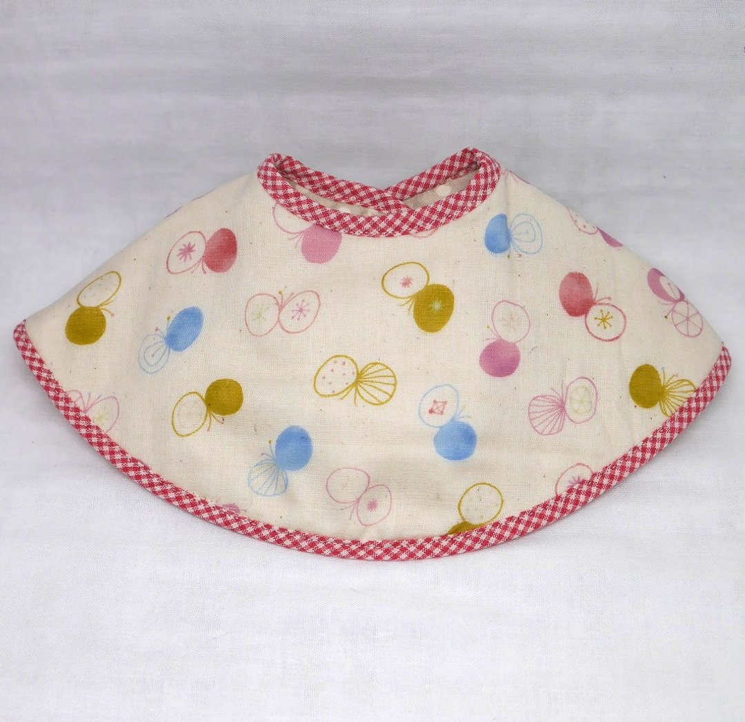Japanese Handmade 8-layer-gauze 360 ​​℃ circle bib - 围嘴/口水巾 - 纸 白色