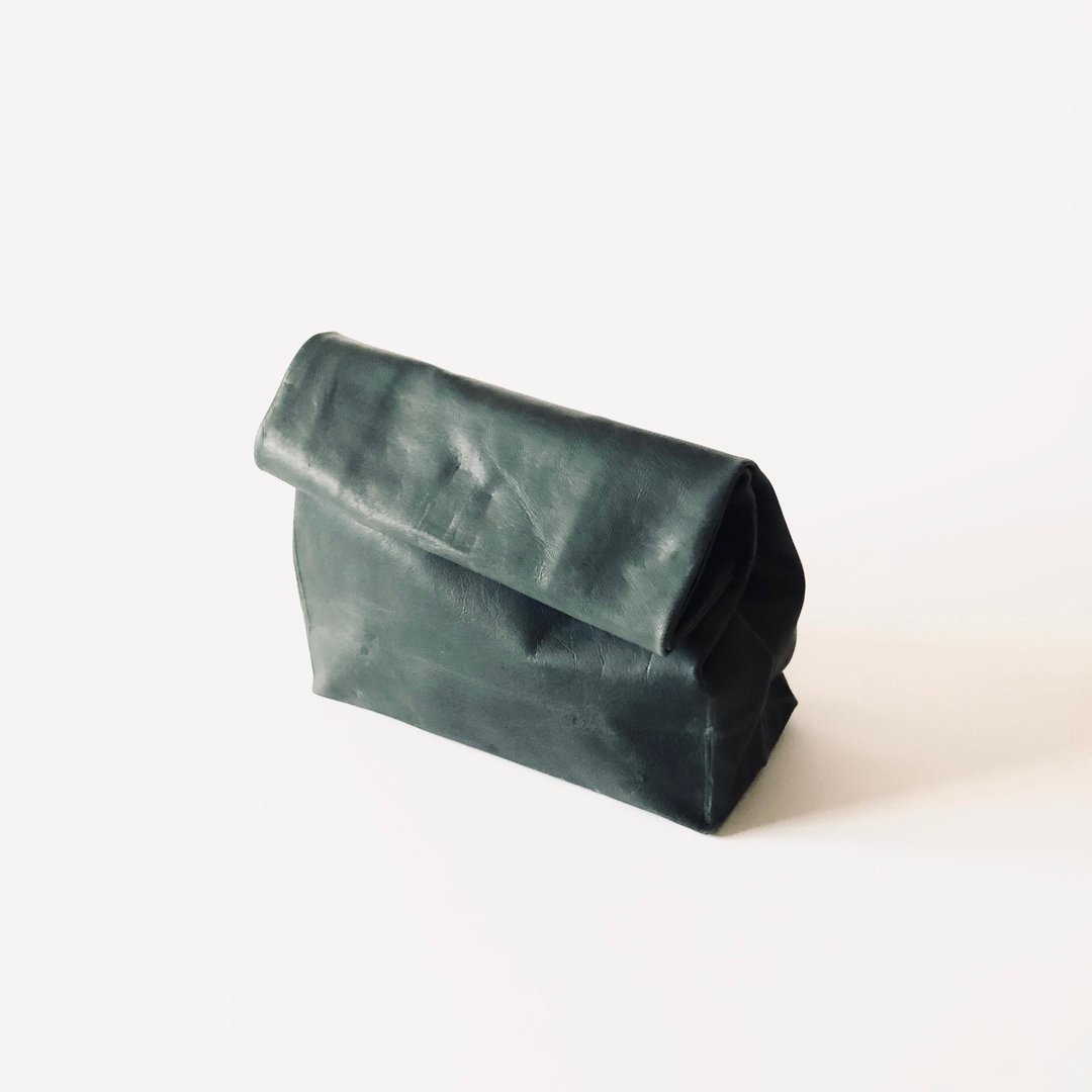 KAMIBUKURO (纸袋) 小型 款 采用日本国产马革制成 黑色 - 手拿包 - 真皮 蓝色