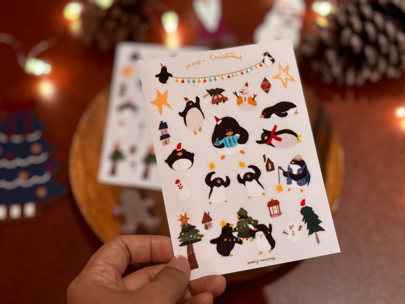 热卖新品_  new圣诞企鹅 水晶转印贴 - 贴纸 - 其他材质 蓝色