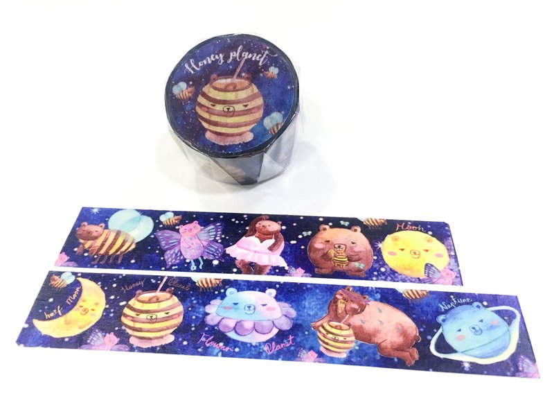 拉筋蜜糖星球纸胶带 - 纸胶带 - 纸 多色