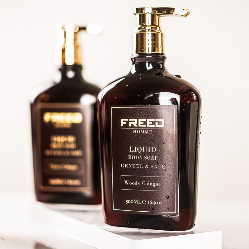 【FREED】男士极致香氛沐浴乳 - 经典檀香 500ML 免费定制化刻字 - 沐浴用品 - 塑料 咖啡色