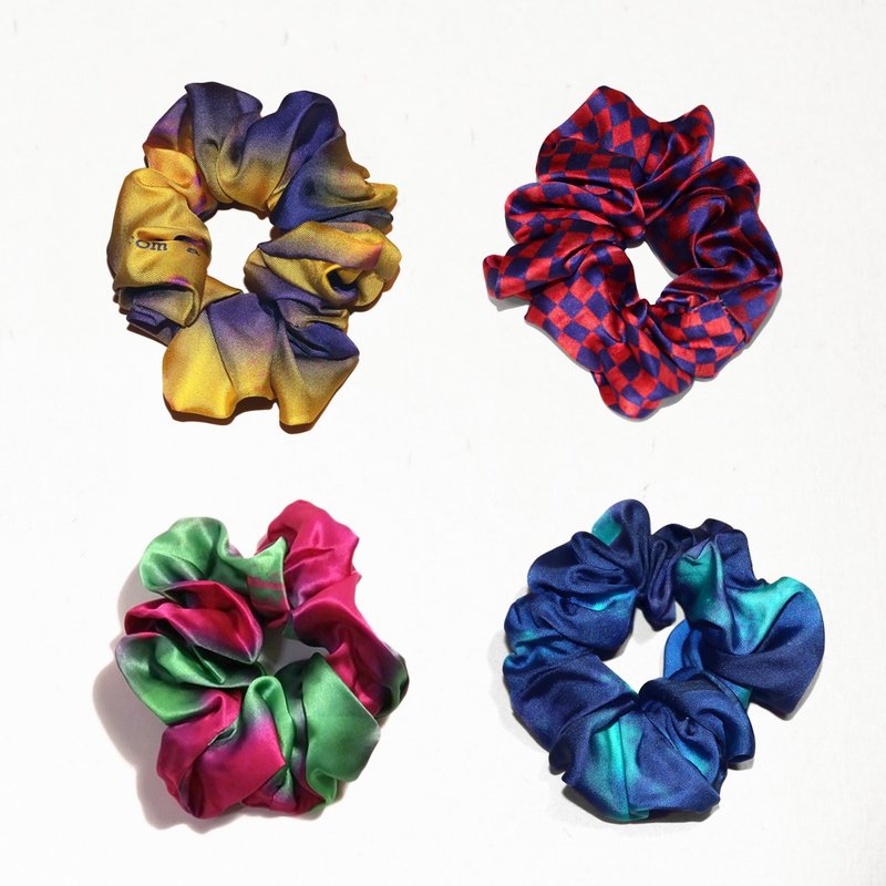 【 追踪设计馆拿优惠卷】法式时尚 - 100%纯丝印花发圈 - 精品组 - 发饰 - 丝．绢 多色