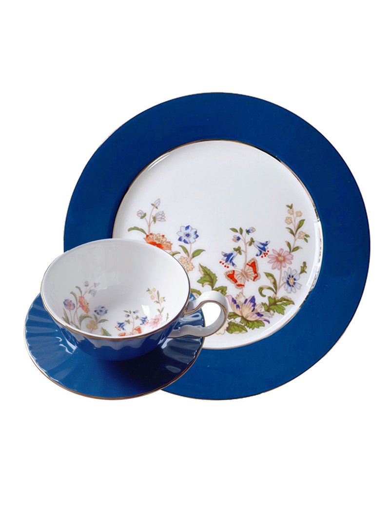 英国Aynsley 小屋花园系列 组合优惠价 骨瓷色釉奥本杯盘组+餐盘 - 茶具/茶杯 - 瓷 黄色