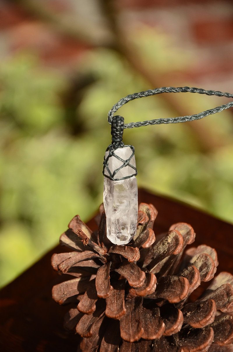 织途-白水晶 Himalaya Quartz 编织项链 - 项链 - 宝石 白色