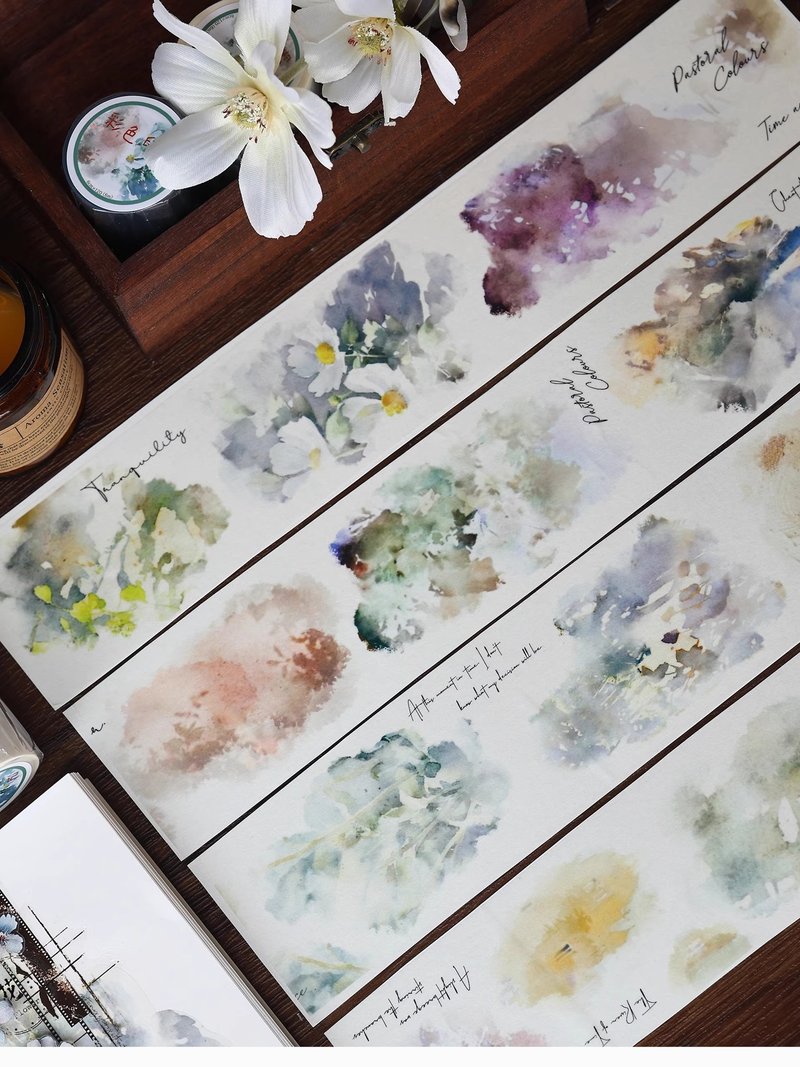 彩色印记 复古晕染打底素材 PET 和纸胶带 手帐拼贴 - 纸胶带 - 纸 多色