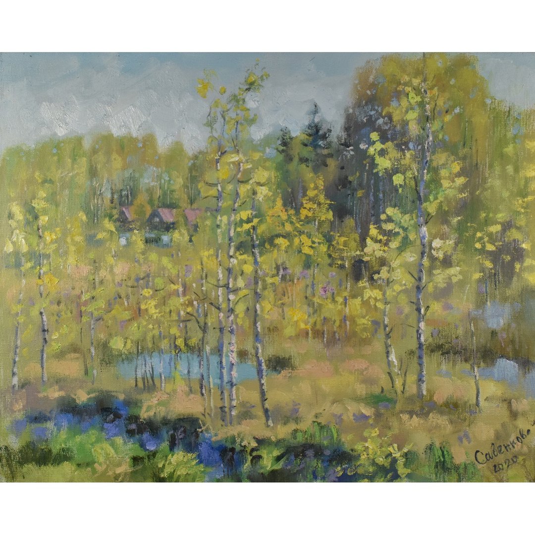 春季自然风景画桦树艺术品印象派萨文科娃 - 海报/装饰画/版画 - 其他材质 多色