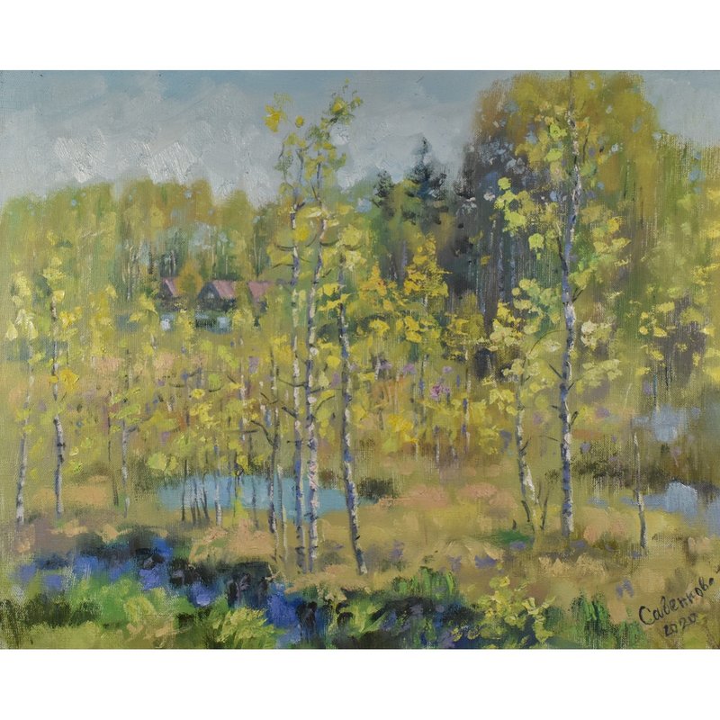 春季自然风景画桦树艺术品印象派萨文科娃 - 海报/装饰画/版画 - 其他材质 多色