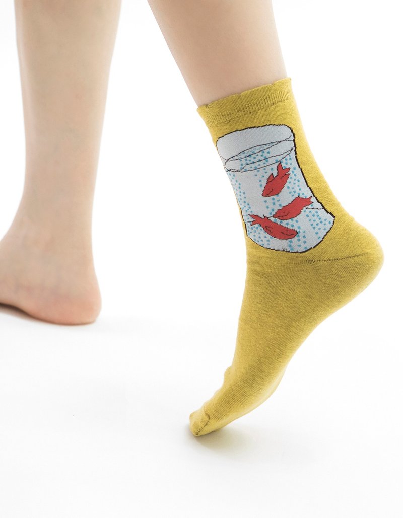 罗伊・李奇登斯坦3 / 4袜 - 袜子 - 棉．麻 橘色