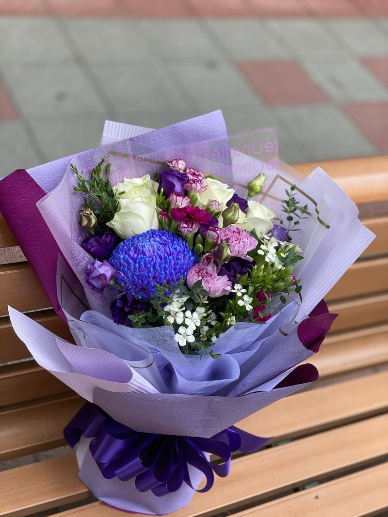 鲜花花束-紫罗兰永恒花园 | 情人节 生日首选 | 台北可自取 - 干燥花/捧花 - 植物．花 紫色