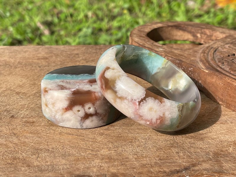 花团锦簇 - 樱花玛瑙。彩虹。套镯。稀有品项 - 其他 - 半宝石 多色