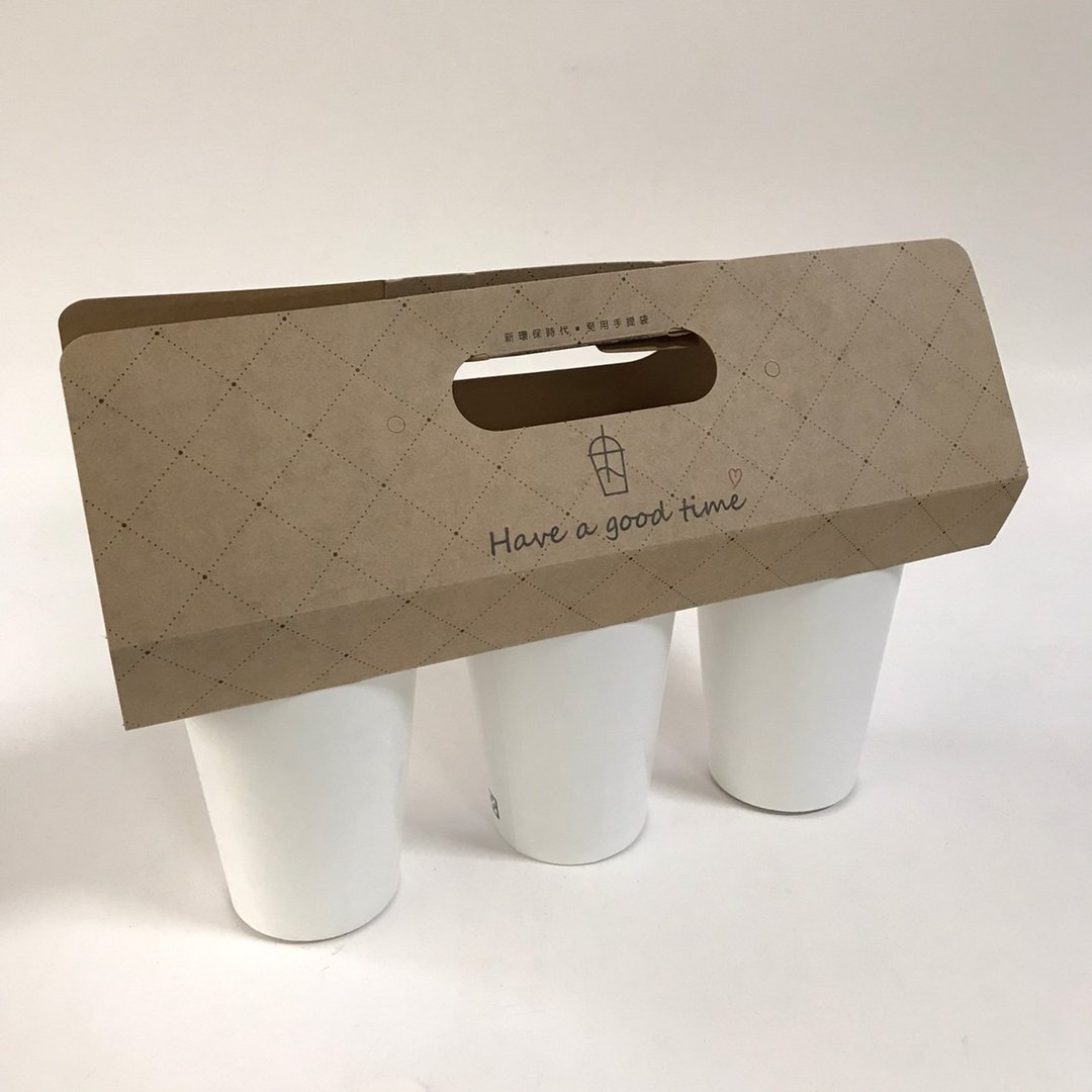 | 餐饮外带装家 |  三杯饮料外带提卡-牛皮点点版 400pcs/箱 - 其他 - 纸 咖啡色