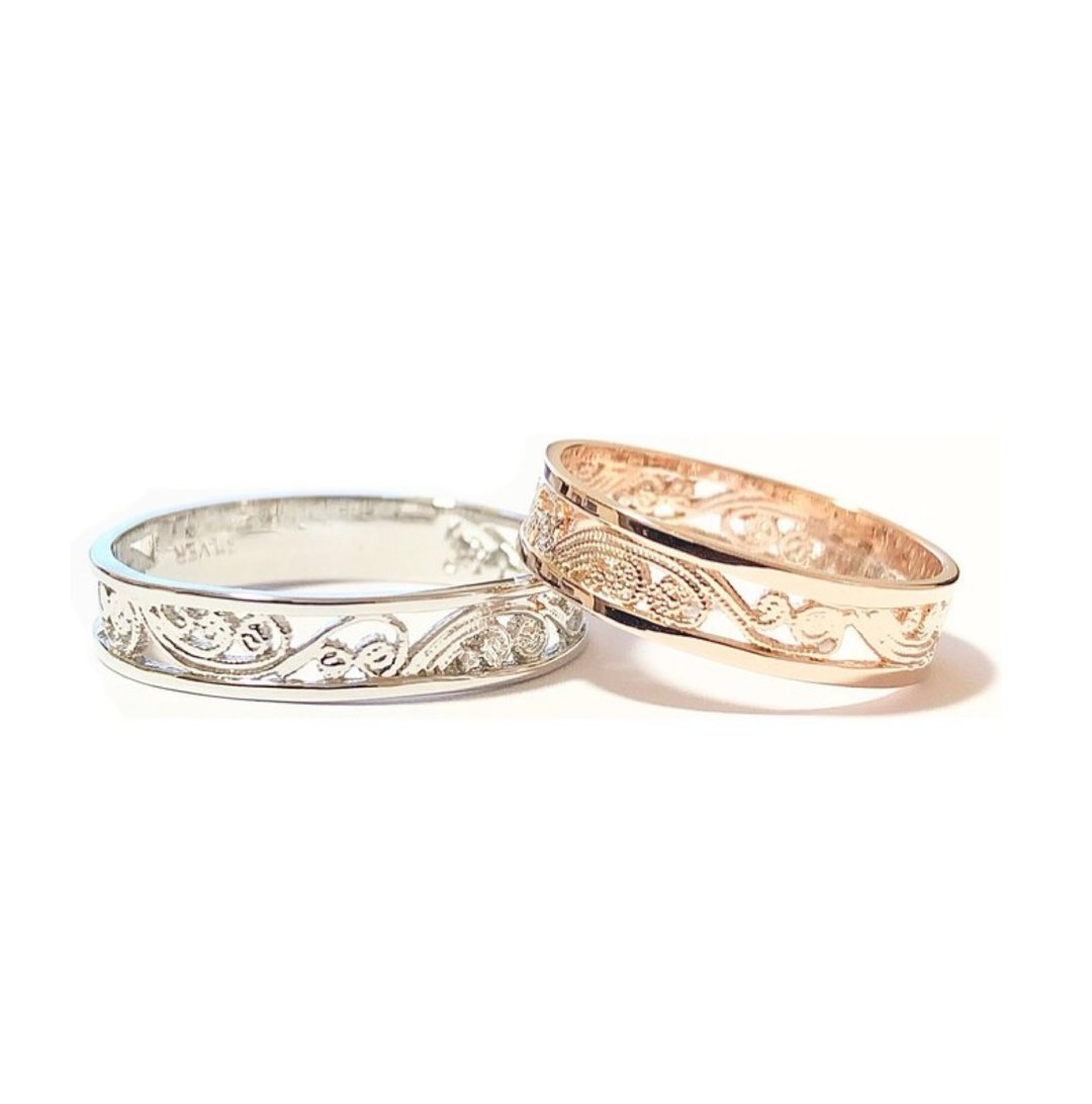 wave lace ring (夏威夷风情珠宝) - 戒指 - 其他金属 银色
