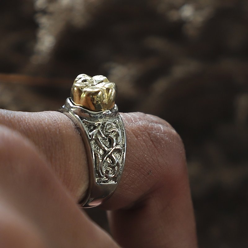 人牙环纯银磨牙 - 戒指 - 其他金属 银色