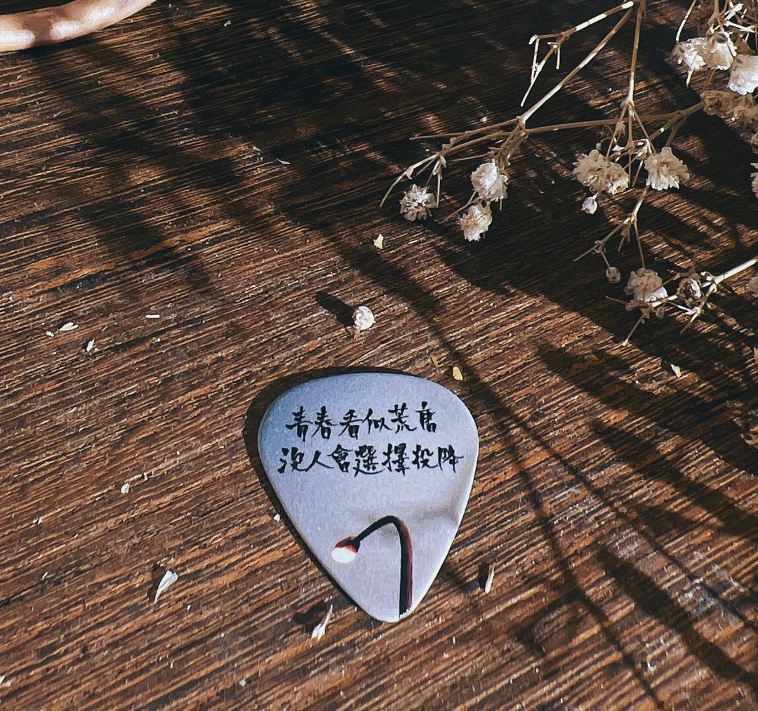 双面泼墨手写结他拨片Guitar Pick – 青春看似荒唐 - 吉他配件 - 其他材质 多色