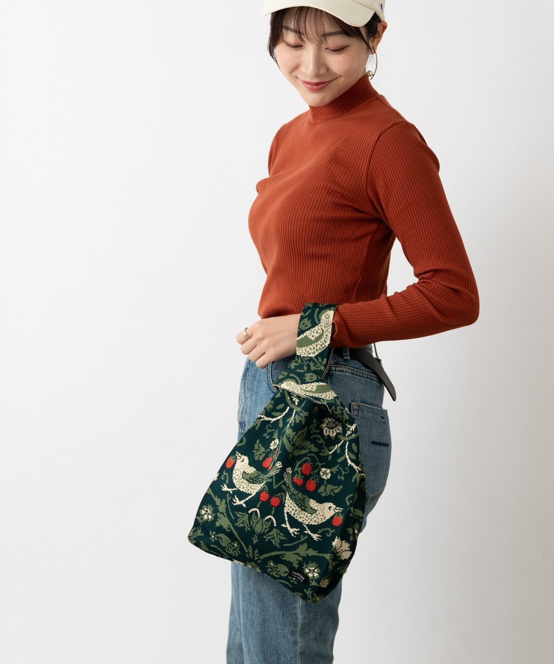 Jubilee 针织托特包 William Morris 图案 大型市集尺寸 09.Green - 手提包/手提袋 - 聚酯纤维 绿色