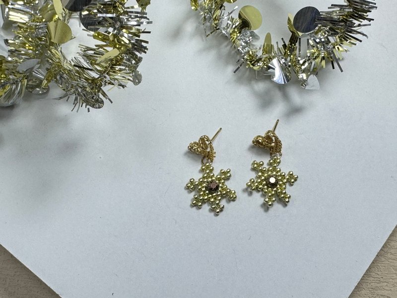 230832 圣诞节限定 串珠 耳环 - 项链 - 其他材质 金色