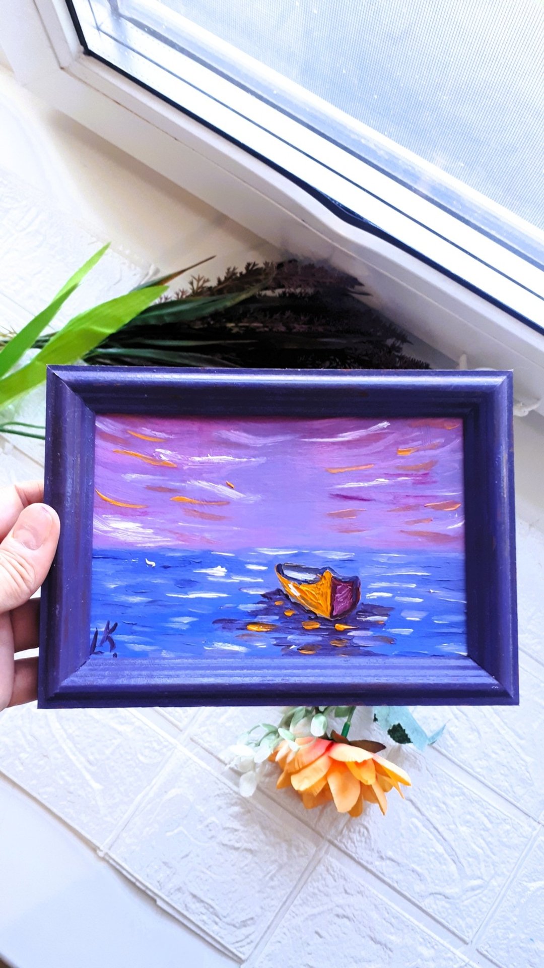 海滩旁的船只，海景艺术，纹理现代，海景画 - 墙贴/壁贴 - 其他材质 多色