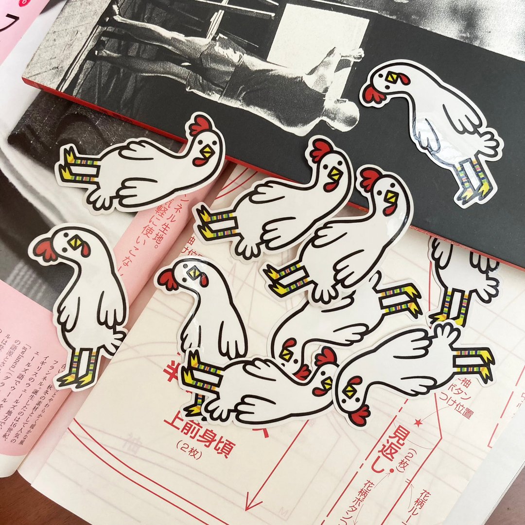 出清特价  一大群思考的鸡(10只) 售完绝版 - 贴纸 - 防水材质 白色