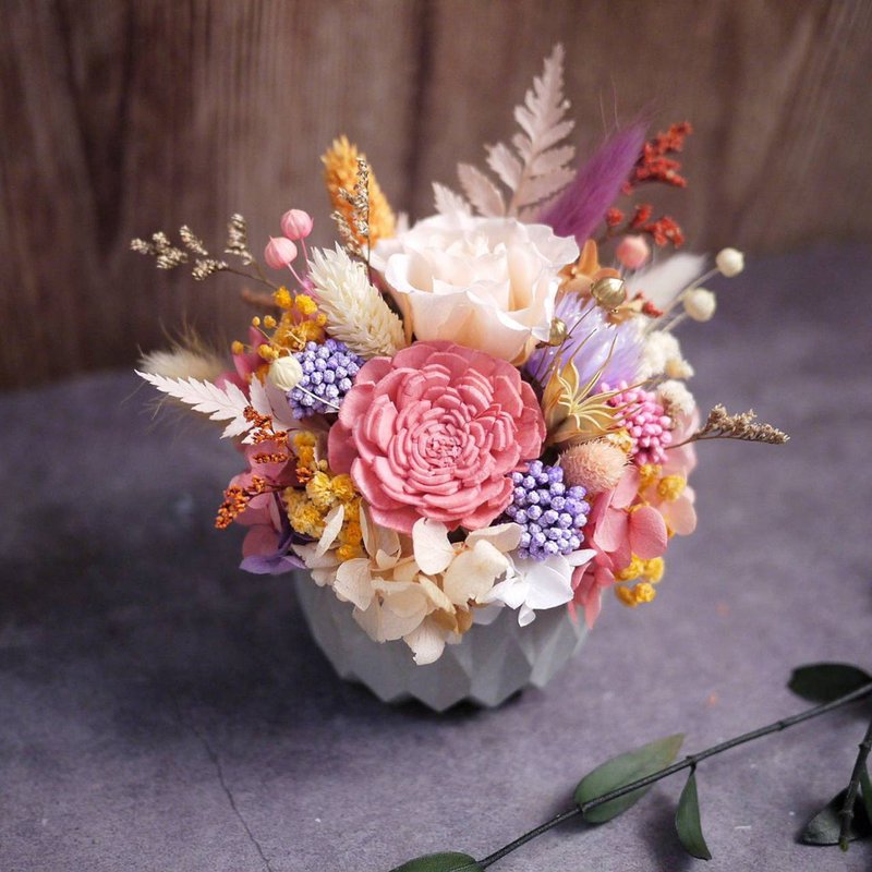 【台中场】下班随手作 | 多棱角水泥永生花盆 - 植栽 - 植物．花 