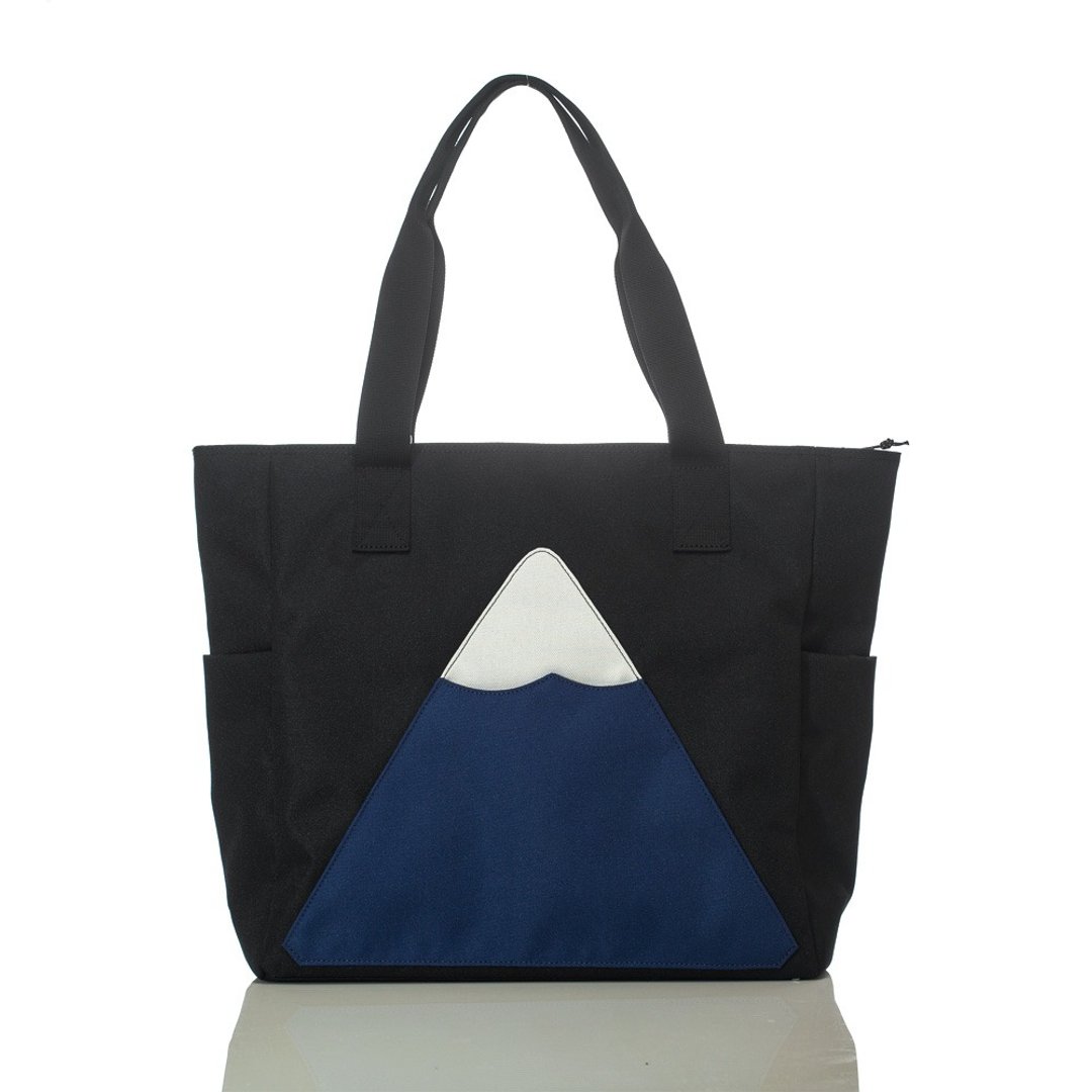 POLER TOTE BAG MOUNT FUJI 复刻版富士山风格托特包/附背带 /黑 - 侧背包/斜挎包 - 聚酯纤维 黑色
