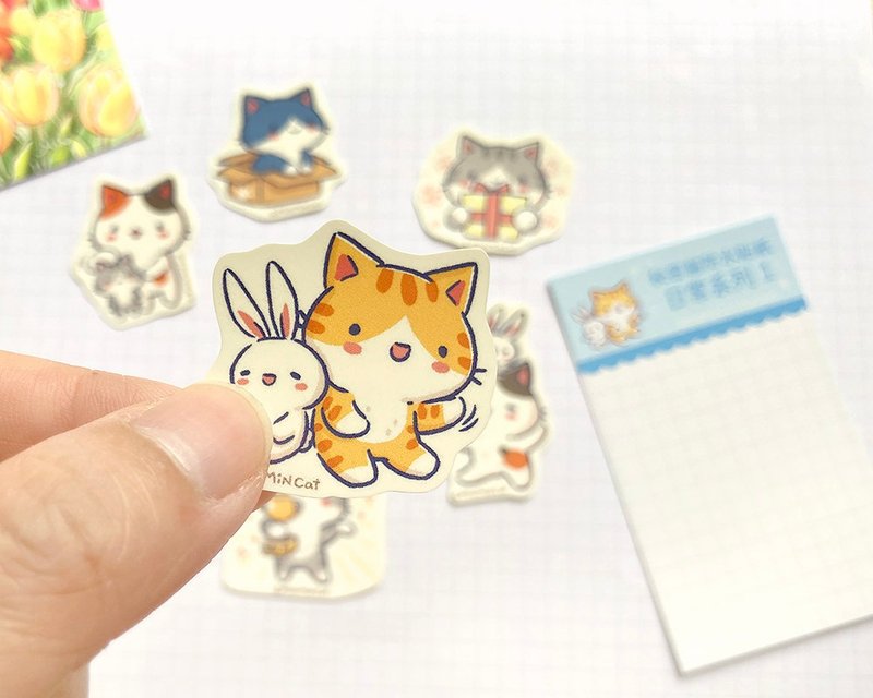 秘密猫小贴纸包-日常系列 1 防水贴纸 - 贴纸 - 塑料 多色