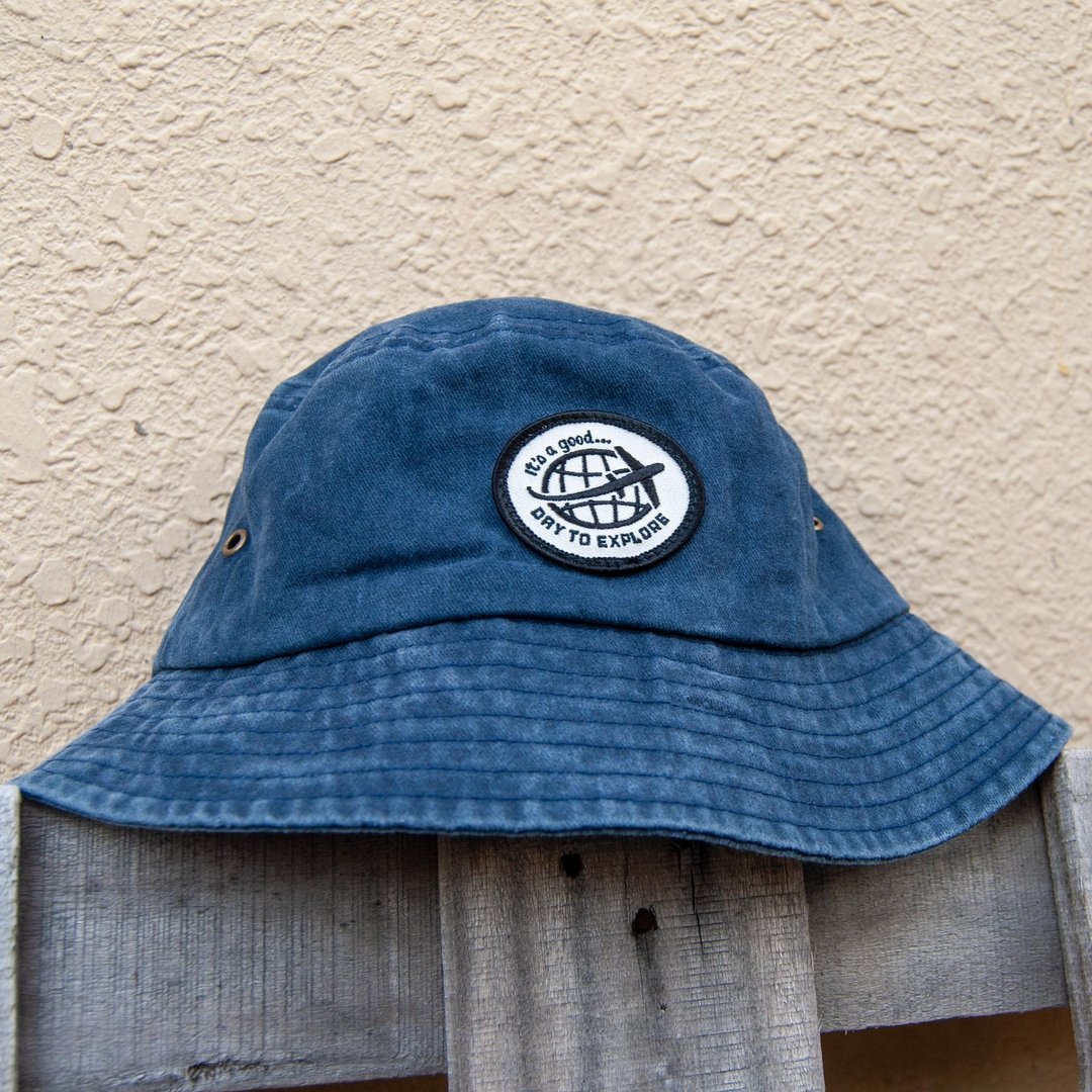 全球探险 海军蓝色复古渔夫帽 Global Explorer BURA Vintage Hat - 帽子 - 棉 蓝色