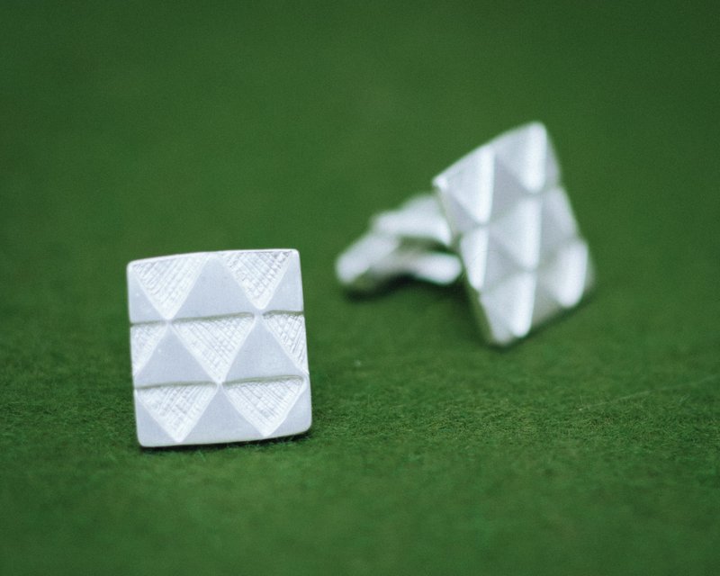 Cufflinks - Dragon scales - Japanese design - Gift for him - Simple design - 袖扣 - 银 银色