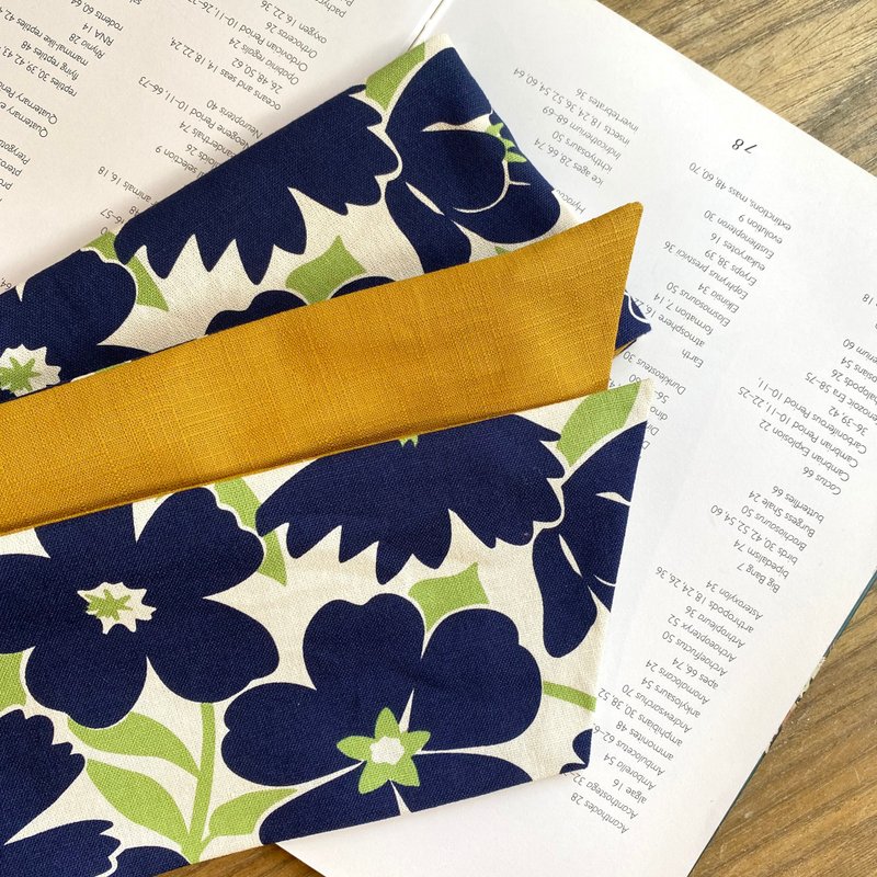 青绿花 软管发带 / 宽版 - 发带/发箍 - 棉．麻 蓝色