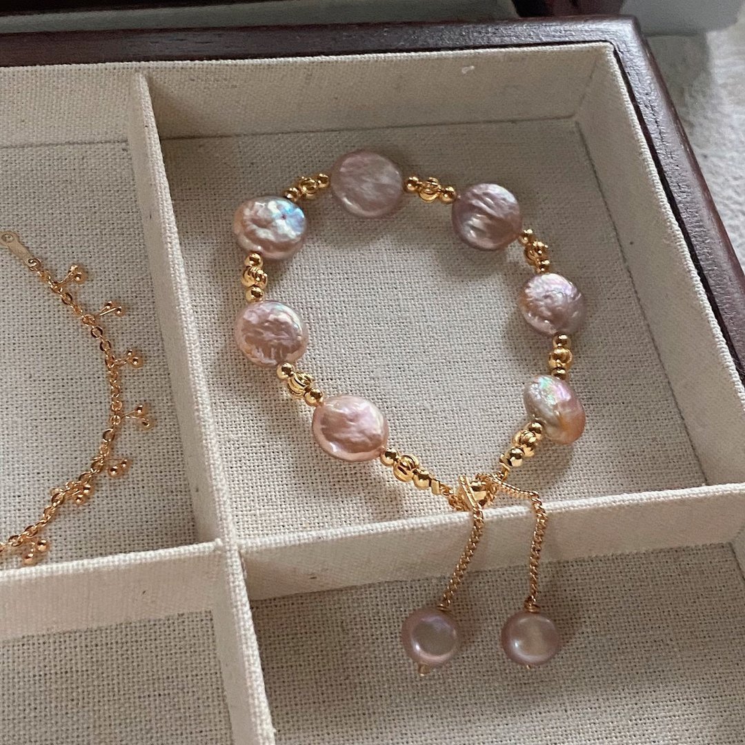 Amelia Jewelry丨盈盈珠光照合辑丨天然淡水珍珠手链丨可调节手链 - 手链/手环 - 珍珠 白色