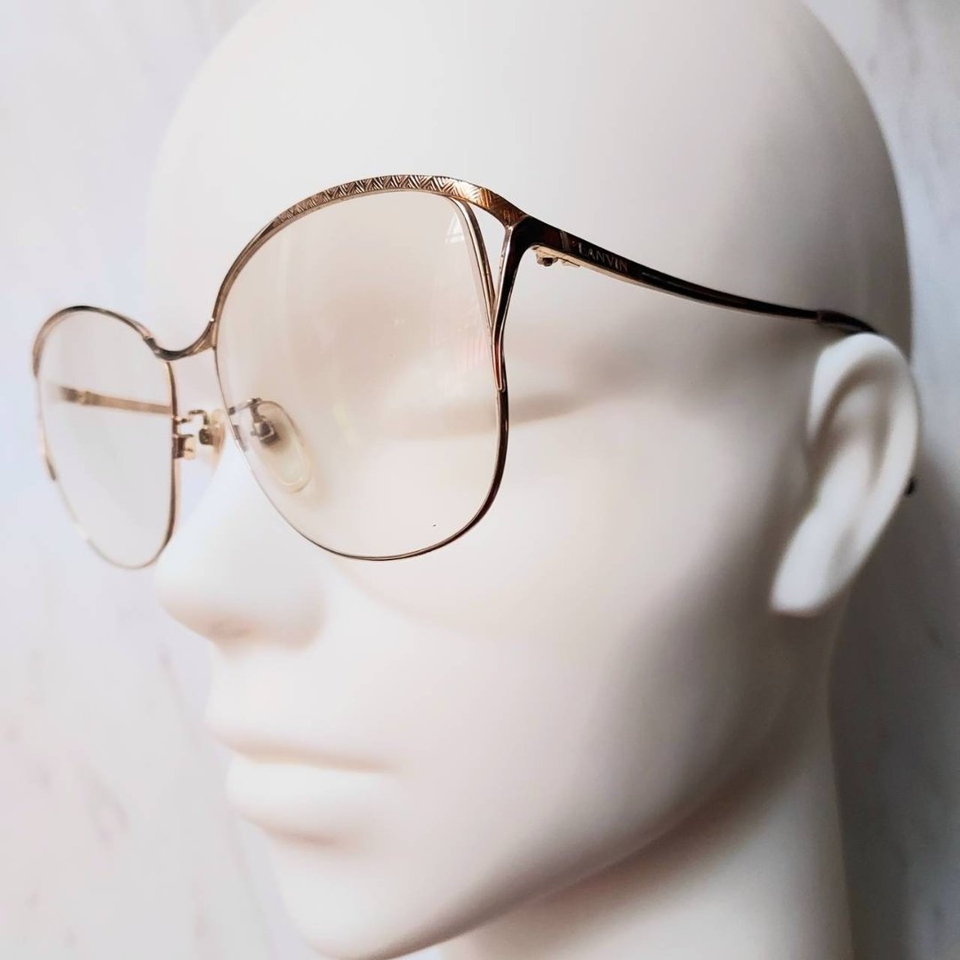 极美超别致 NOS 1970's 老法国 Lanvin 红黑油彩镶边 古董眼镜 - 眼镜/眼镜框 - 其他金属 