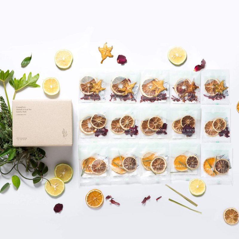 戒饮料懒人包丨100%台湾原料丨柠檬综合果干水15入(赠单包体验礼) - 茶 - 新鲜食材 绿色