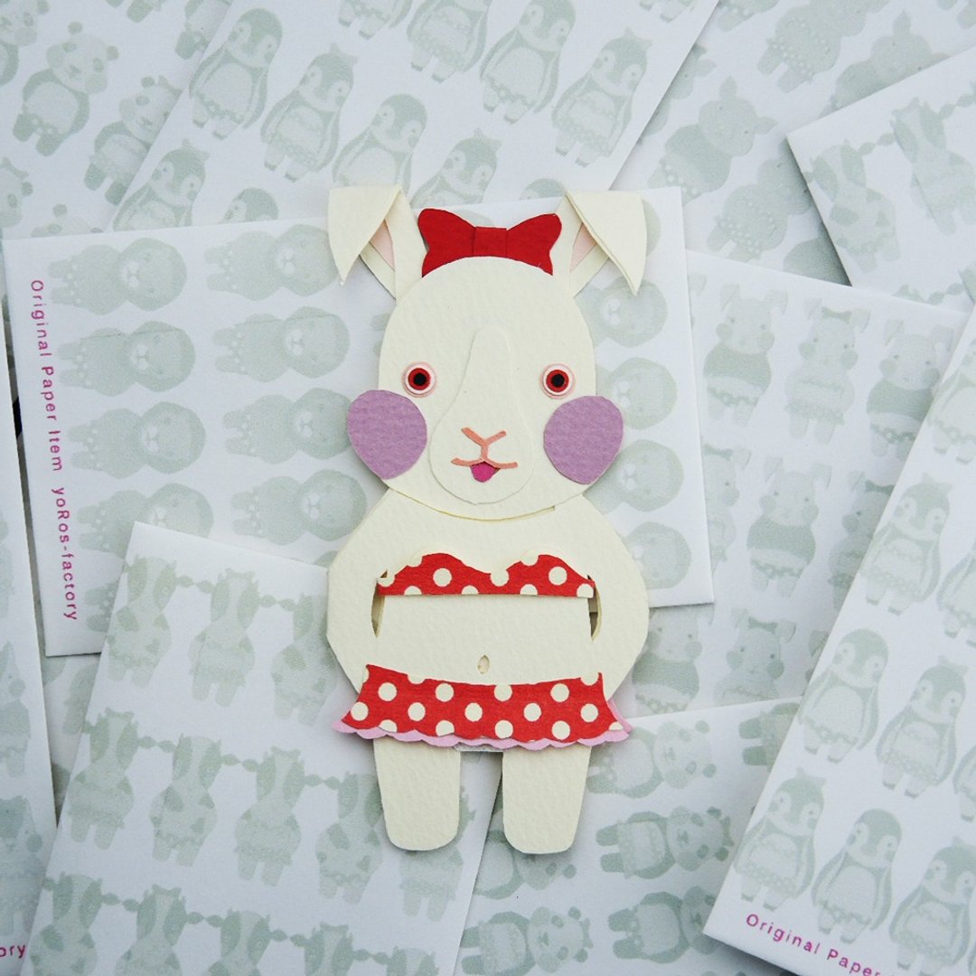 手工卡片【PORORI CARD】USAGI（红、女） - 卡片/明信片 - 纸 多色