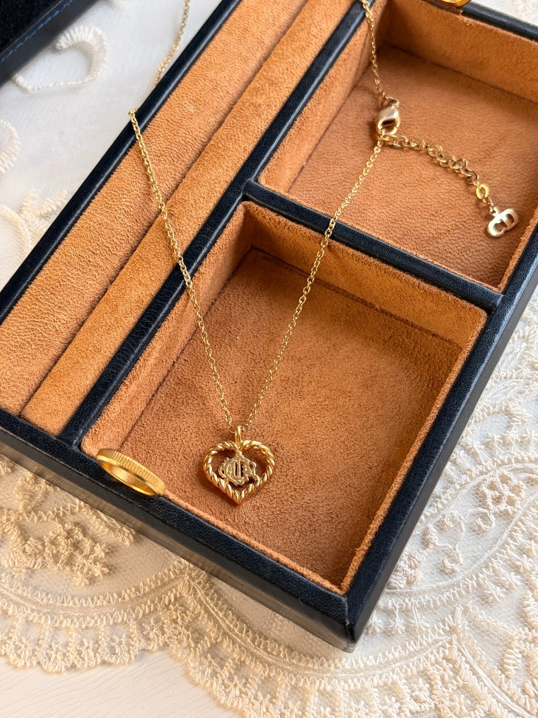 中古正品 Christian Dior 爱心南瓜南镀金项链 古董珠宝 礼物 - 项链 - 其他金属 金色