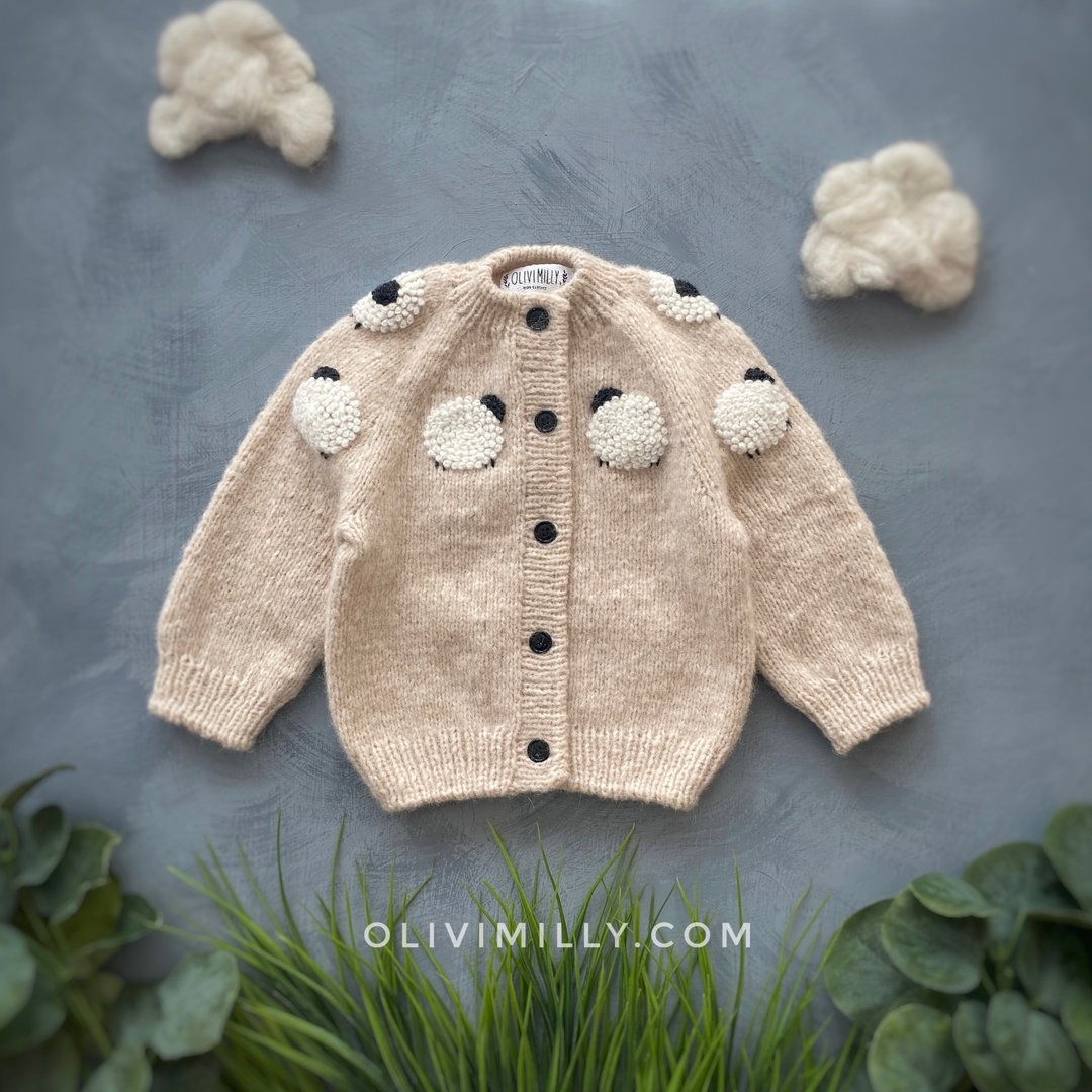 Sheeps Cardigan, Knitting cardigan, Kids cardigan, baby clothes, kids, Sheeps - 其他 - 羊毛 金色