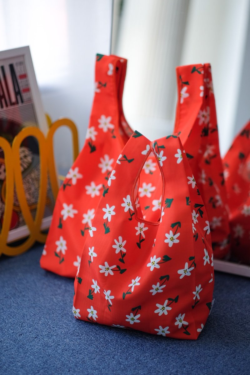 Eco-Friendly Shopping Bag |  DAISY - SIZE S - 手提包/手提袋 - 其他人造纤维 红色