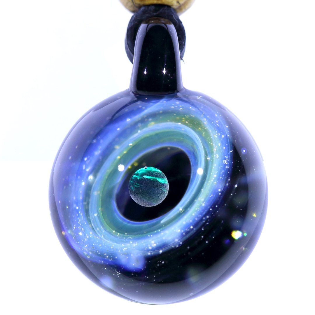 宇宙玻璃颈链吊坠25mm no.108 - 颈链 - 玻璃 蓝色