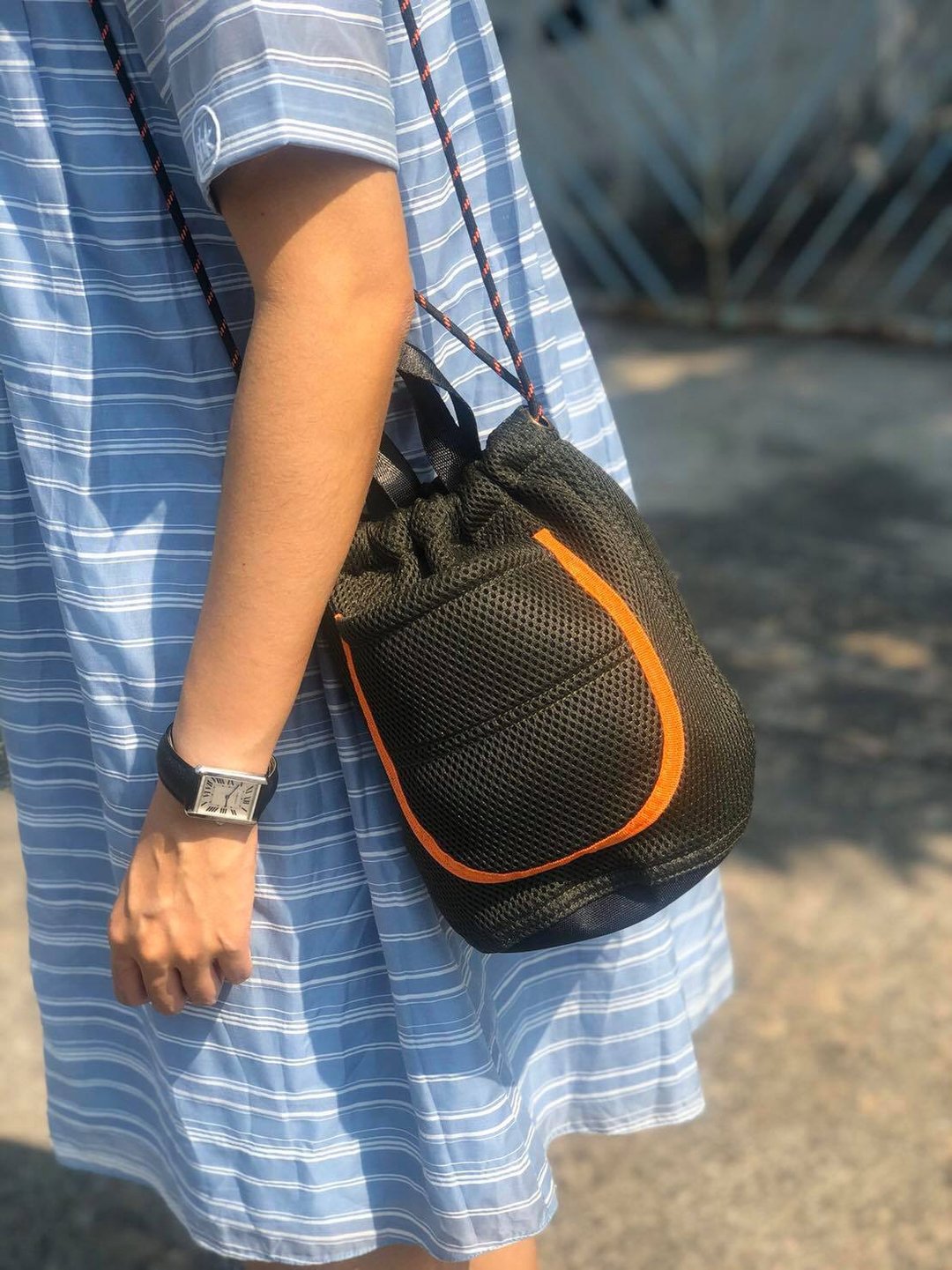 Mini Olive Sandwich Nylon Bucket Bag with strap / Short Handles /Daily use - 侧背包/斜挎包 - 尼龙 绿色