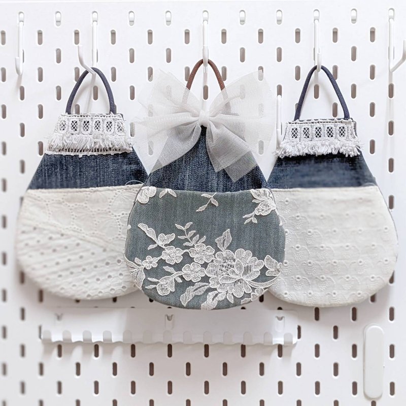 【婚纱蕾丝手提包/化妆包/零钱包】手工制作/环保永续商品 - 手提包/手提袋 - 其他材质 白色